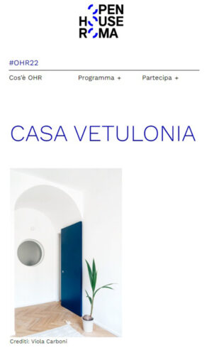 01 Casa Vetulonia ad Open House Roma ’22